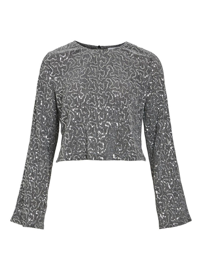 Savannah Glitter Crop Top (Silver)