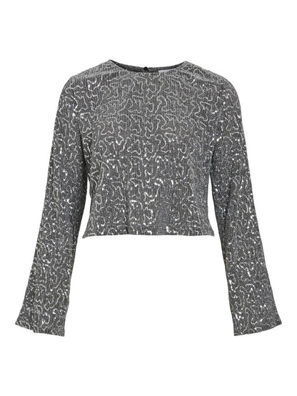 Savannah Glitter Crop Top (Silver)