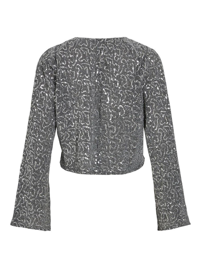 Savannah Glitter Crop Top (Silver)
