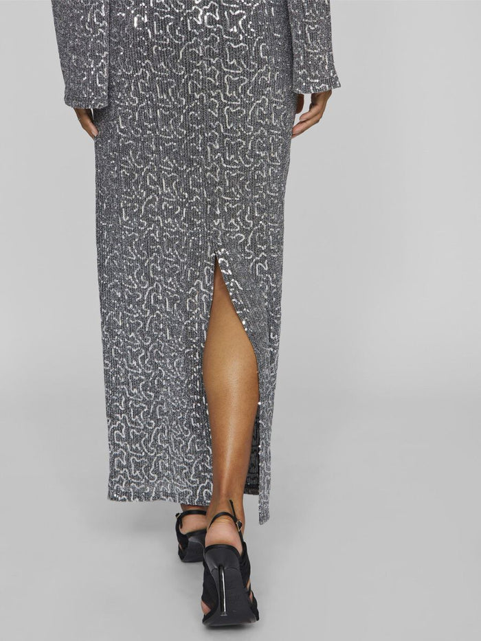 Savannah Glitter Maxi Skirt (Silver)