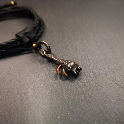 Scorpion Guru Amulet 1.26" - Tibetan Buddhist amulet, front view