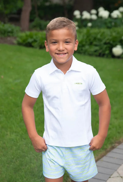 See Ya Later Alligator White Knit Polo