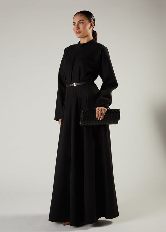 Shutter Pleat Abaya Black