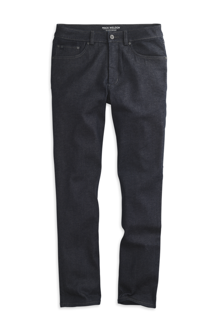 Dark Indigo | Front view of Silver Straight Leg Jeans in Dark Indigo