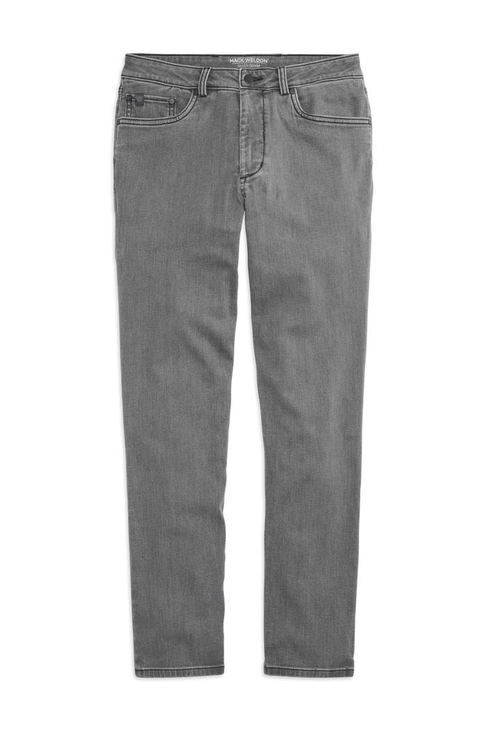 Stone Grey | Front view of Silver Denim - Slim Fit in Stone Grey