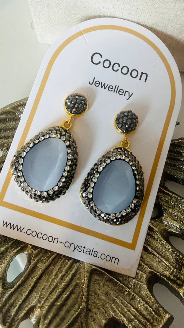 Silver Lining Crystal Drop Earrings