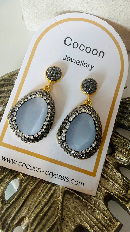 Silver Lining Crystal Drop Earrings