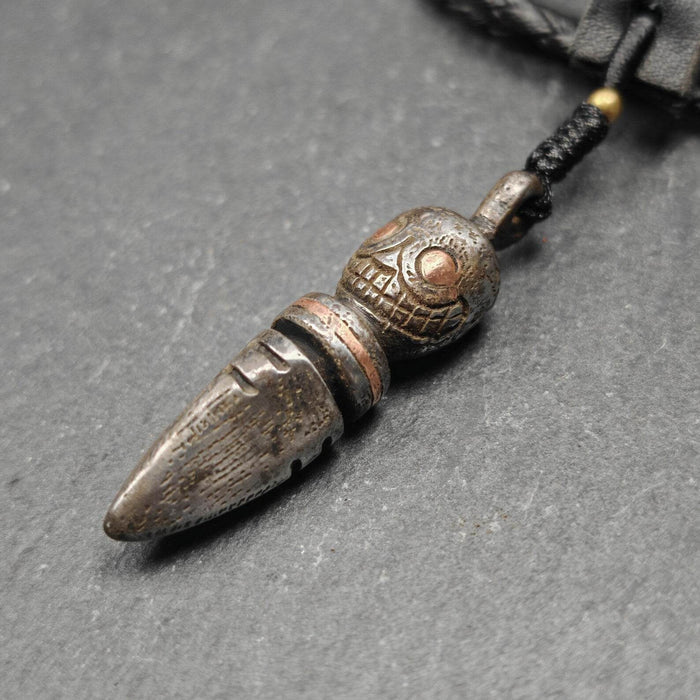 Skull Citipati Phurba Amulet,Kila,Kilaka Pendant - Tibetan Buddhist amulet, view 4