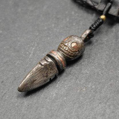 Skull Citipati Phurba Amulet,Kila,Kilaka Pendant - Tibetan Buddhist amulet, view 4