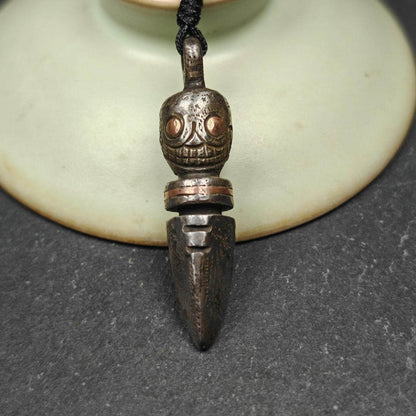Skull Citipati Phurba Amulet,Kila,Kilaka Pendant - Tibetan Buddhist amulet, view 5