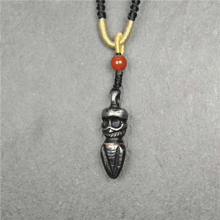 Skull Phurba 1.38" - Tibetan Buddhist art, front view