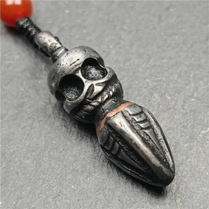 Skull Phurba 1.38" - Tibetan Buddhist art, view 4