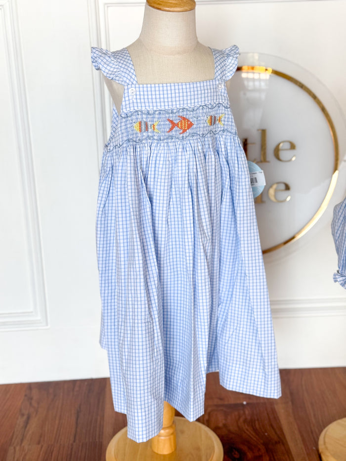 Smocked Lizzy D Dress - Fish