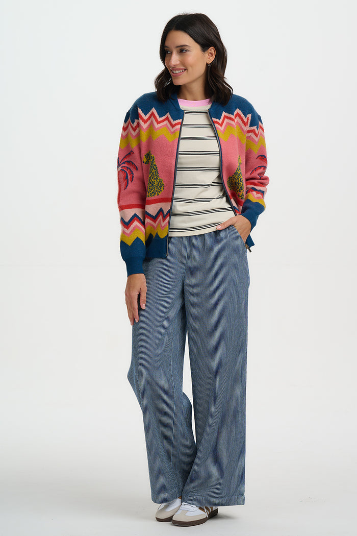Solana Knitted Bomber (Multi/Leopard)