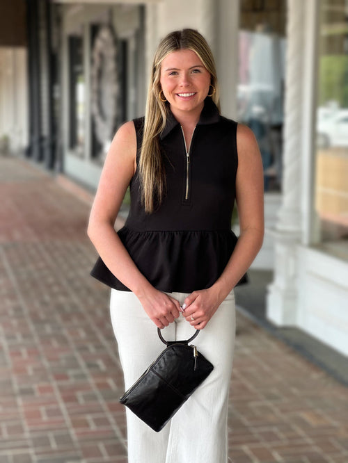 Solid Sleeveless Top in Black