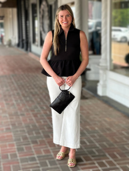 Solid Sleeveless Top in Black