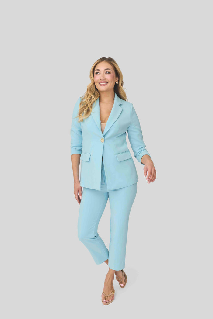 Solstice Detachable Hooded Blazer (Sky Blue)