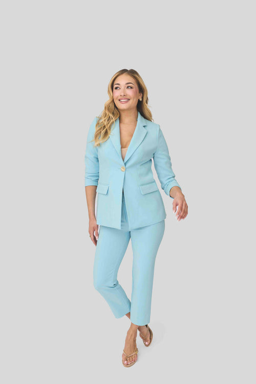 Solstice Detachable Hooded Blazer (Sky Blue)