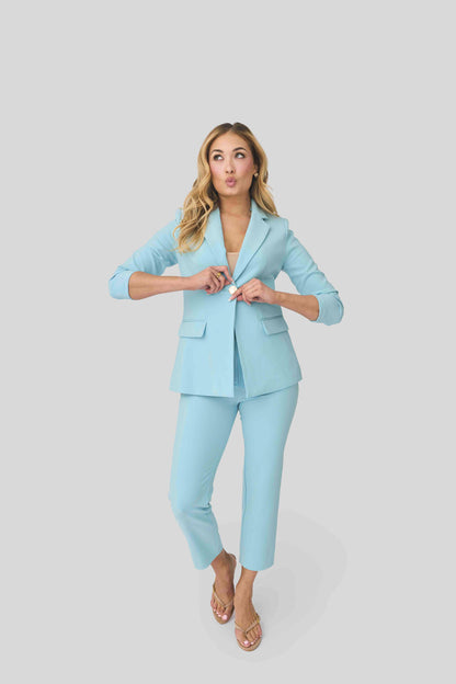 Solstice Detachable Hooded Blazer (Sky Blue)