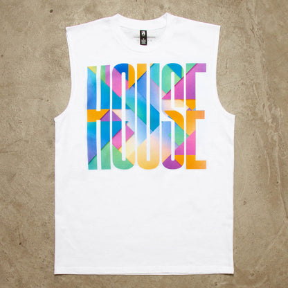 Solstice Higher House Front Print - Tank Tshirt - White