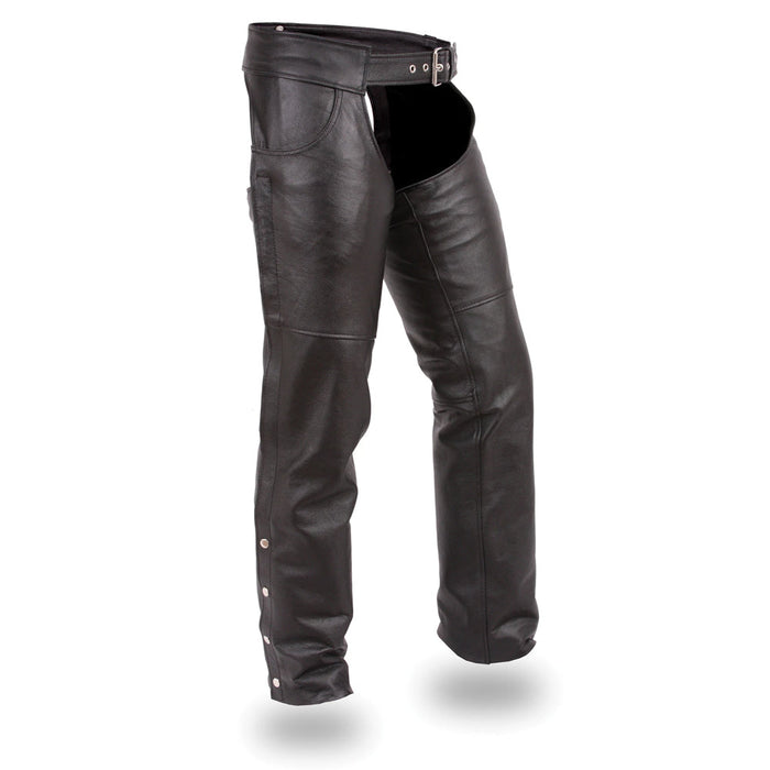 Stampede Chaps: Stampede - Unisex Motorcycle Leather Chaps
The Stampede are a unisex fit traditional style chaps available in
