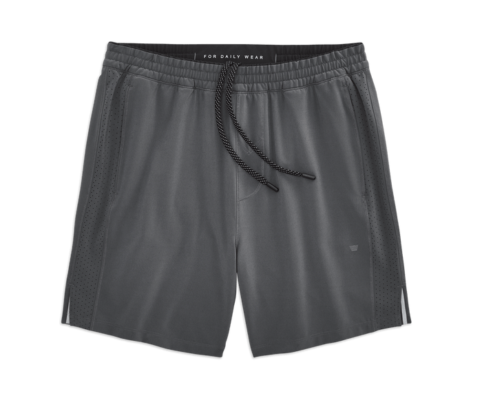 Monument | Front view of Stratus Active Short - Lined in Monument