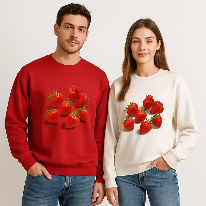 Strawberry Sweatshirt – Cozy Unisex Crewneck for Fall