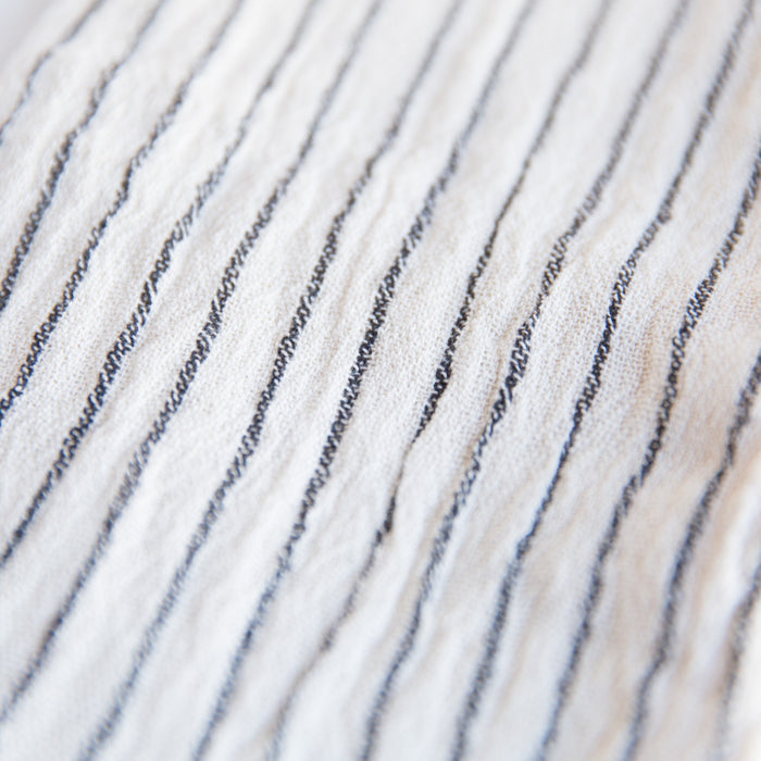 close up striped cotton dishtowel