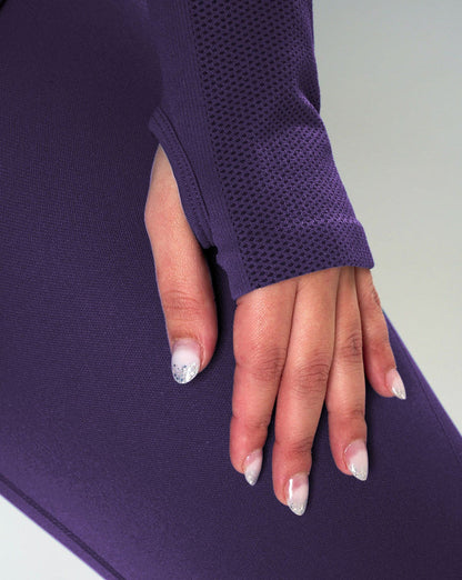 Sujey Long Sleeve Crop Top - Amethyst