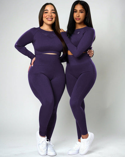 Sujey Long Sleeve Crop Top - Amethyst
