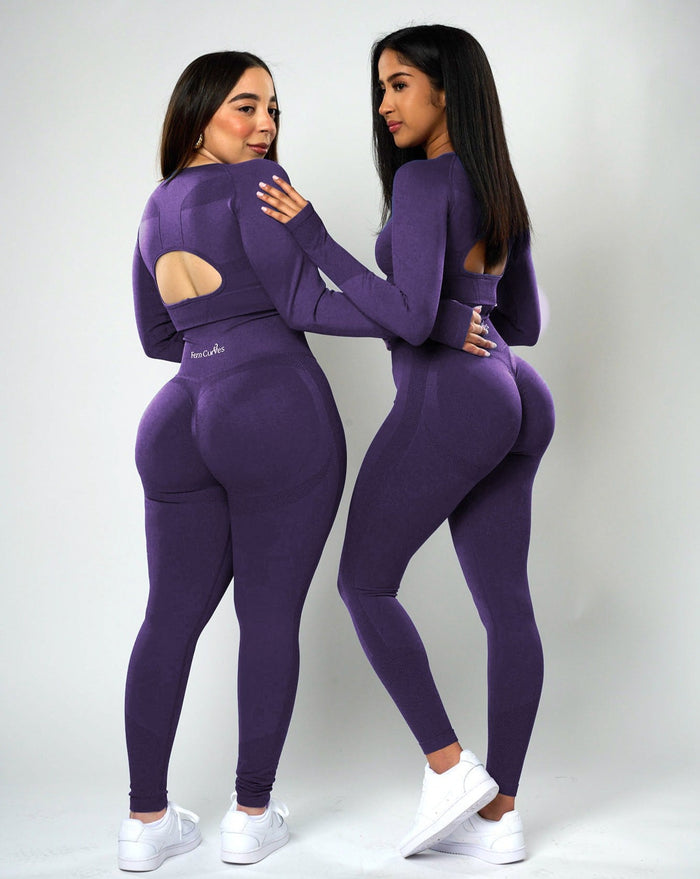 Sujey Long Sleeve Crop Top - Amethyst