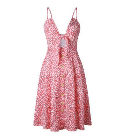 Weekend summer dress – soft A-line silhouette, mid-waist comfort