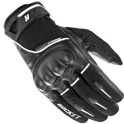 Super Moto Gloves Black/ White: Description
Goat Skin Leather / Textile Hybrid
Features:

Goat skin leather and Stretch Span/