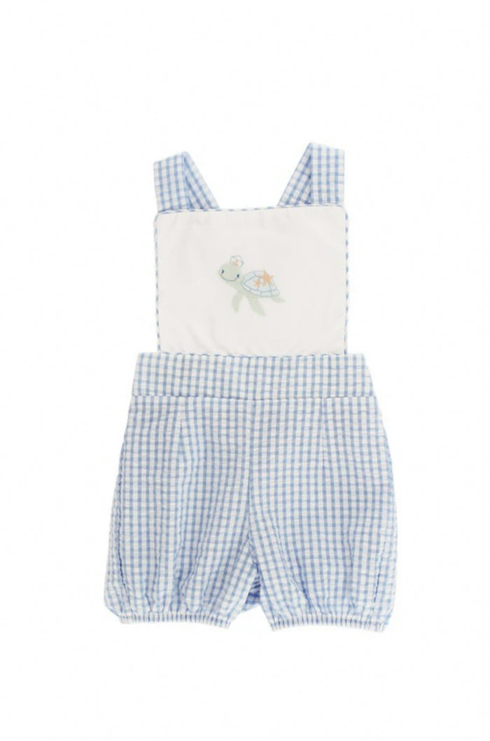 Sweet Turtle Seersucker Sunsuit