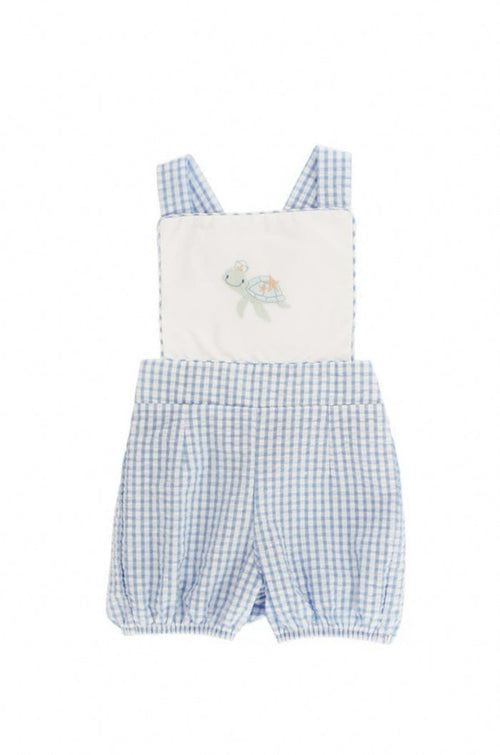 Sweet Turtle Seersucker Sunsuit