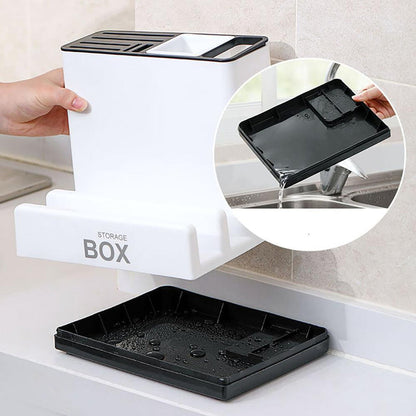 Tableware Storage Holder – space-saving desktop rack in white