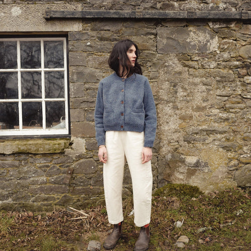 Terra Women's Cardigan - Donegal Wool - Lagoon