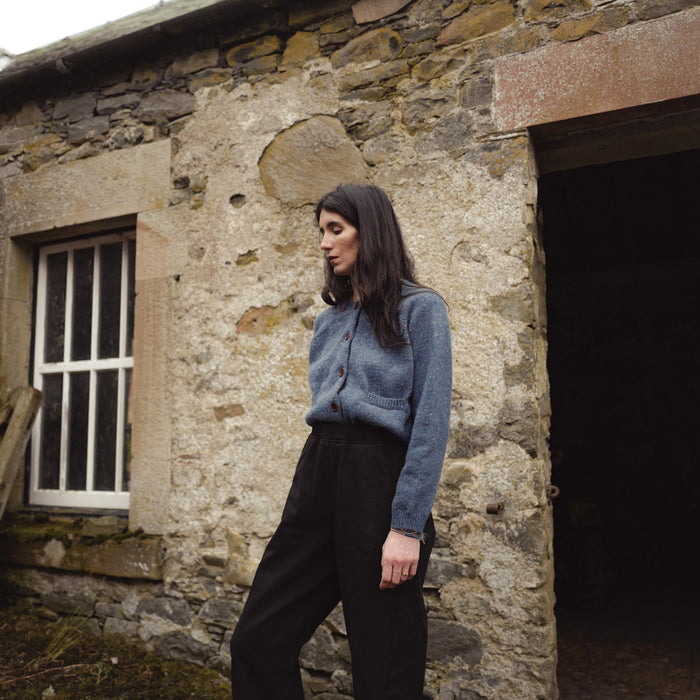 Terra Women's Cardigan - Donegal Wool - Lagoon