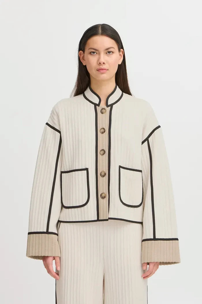 Tessa Quilted Cardigan (Almond Milk)