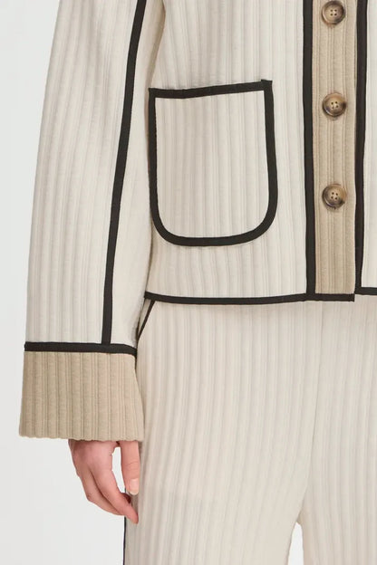 Tessa Quilted Cardigan (Almond Milk)