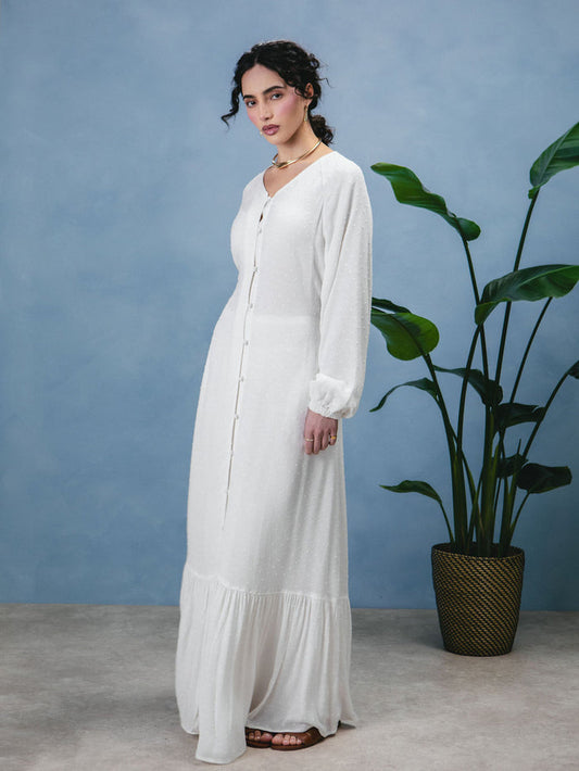 Textured White Maxi