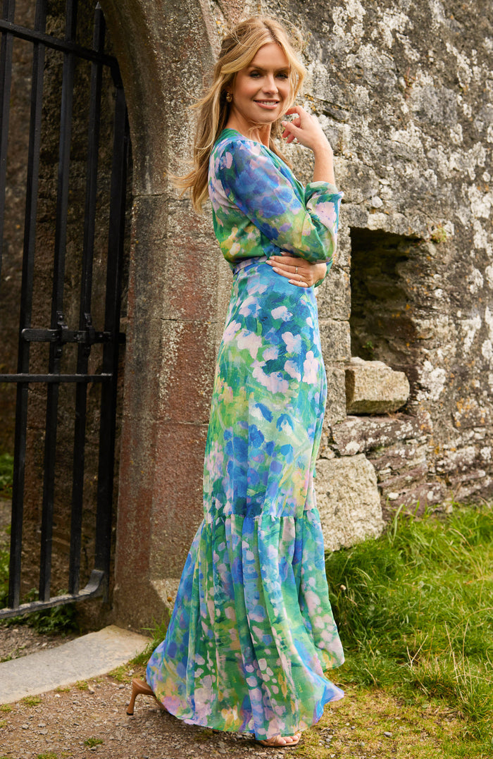 The Bluebell Maxi Wrap Dress (Blue)
