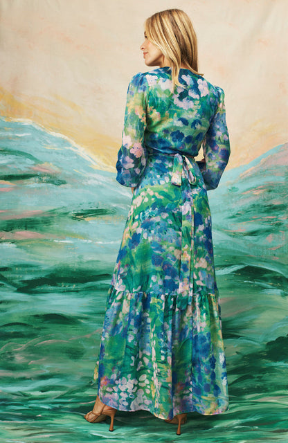 The Bluebell Maxi Wrap Dress (Blue)