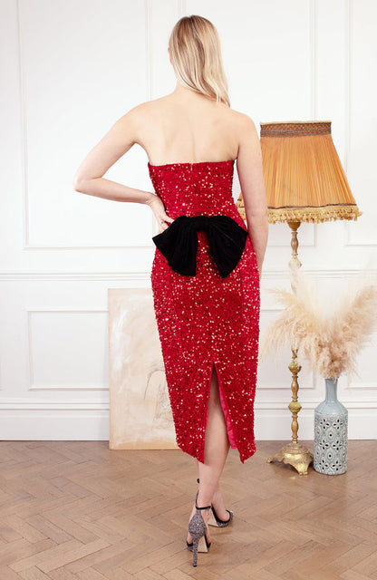 The Clarette Midi Dress (Red)
