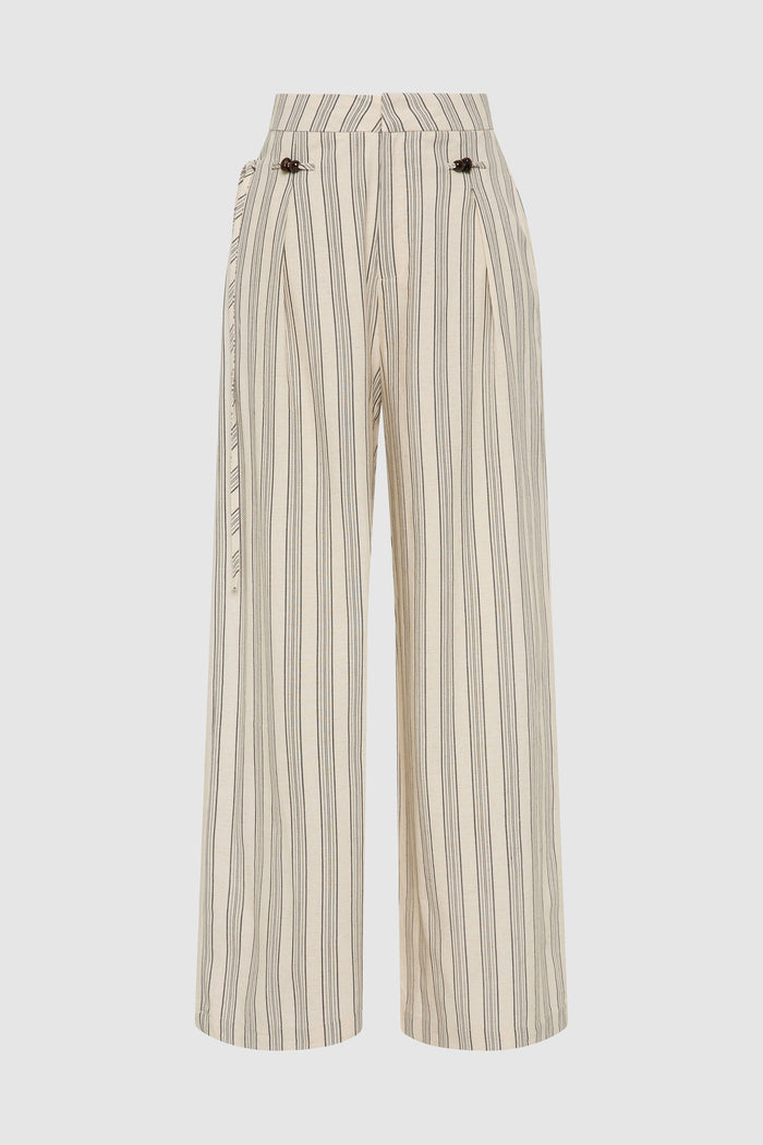The Cotton Linen Beaded Trouser