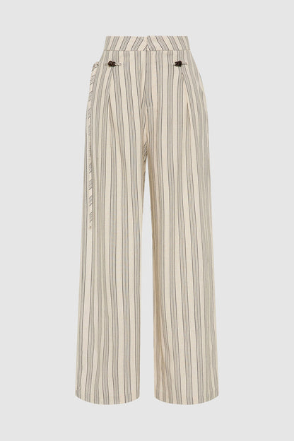 The Cotton Linen Beaded Trouser