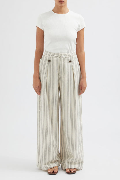 The Cotton Linen Beaded Trouser