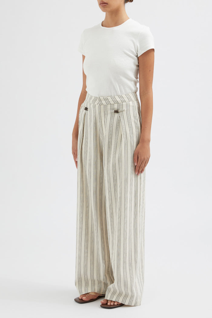 The Cotton Linen Beaded Trouser