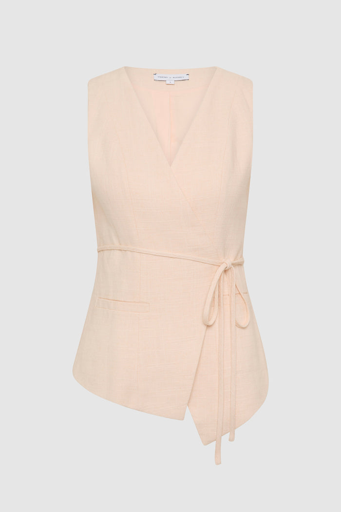 The Linen-Blend Wrap Vest
