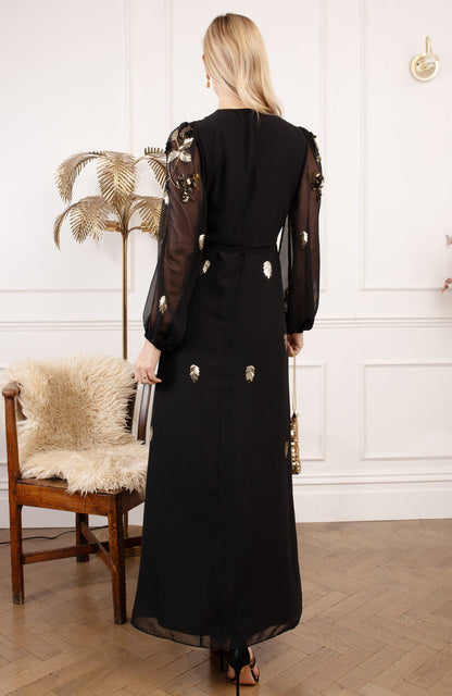 The Melanie Wrap Dress (Black)